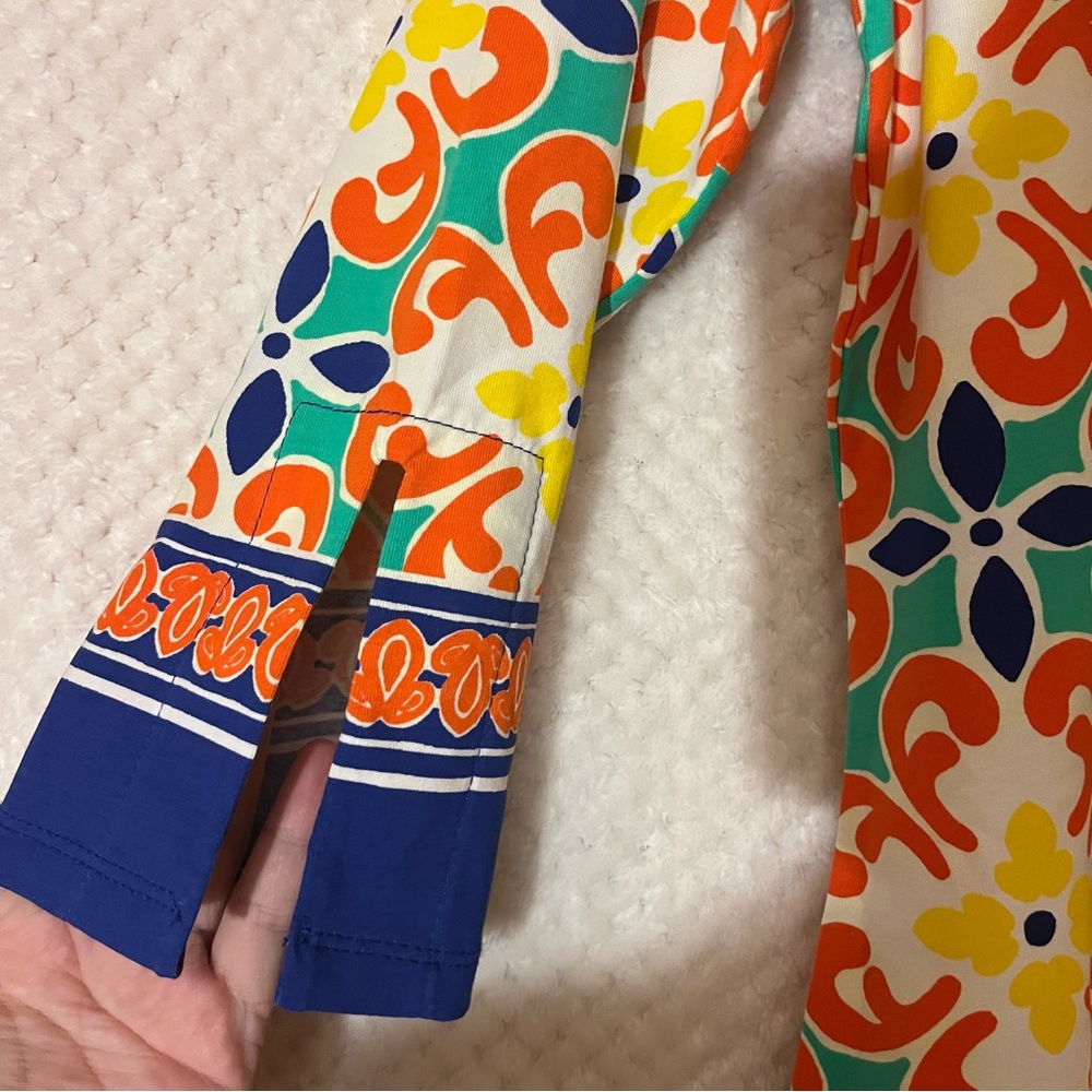 Barbara Erickson Womens Shift Dress Split Neck Cotton Blend Colorful Medium NWT - Picture 4 of 9